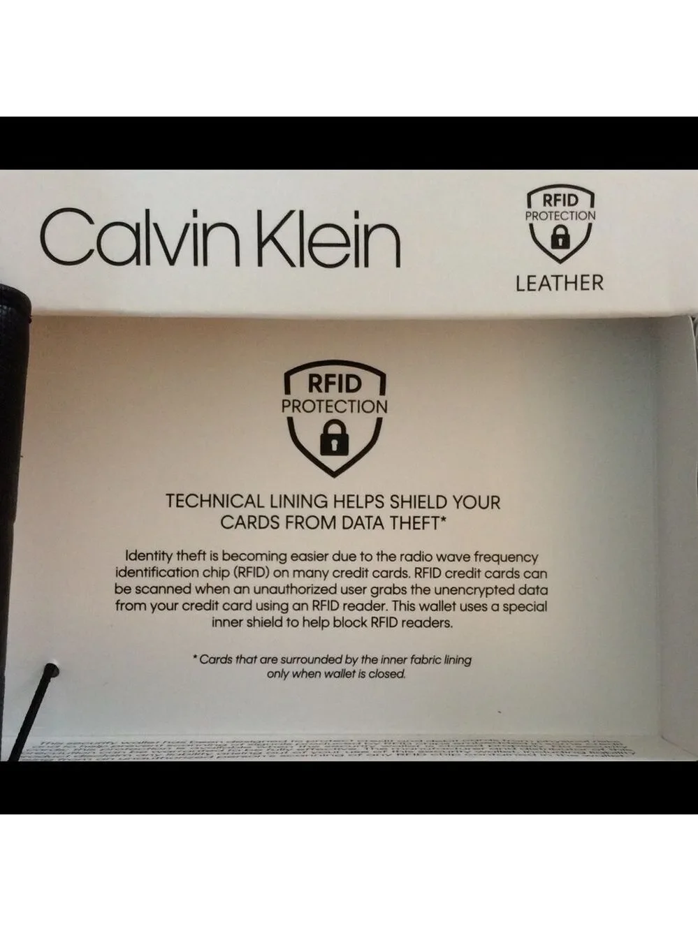 Calvin Klein Men’s Black Leather Wallet RFID